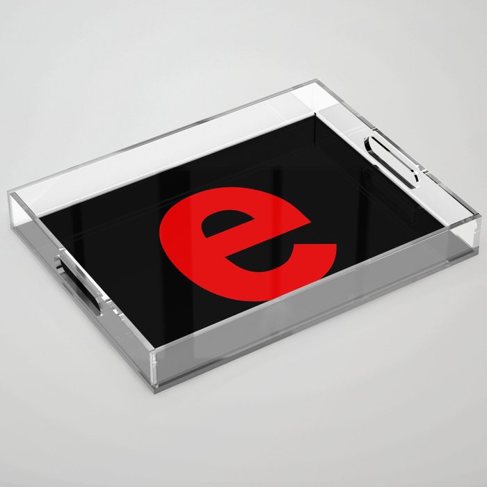 letter E (Red & Black) Acrylic Tray