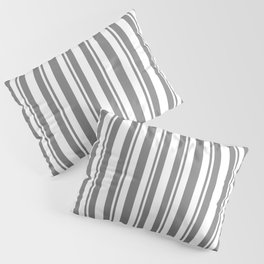 [ Thumbnail: White & Grey Colored Lines Pattern Pillow Sham ]