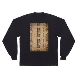 Mud Cloth Mercy Brown and Black Texture  Long Sleeve T-shirt