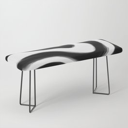Black and White Swirl Lines Bench