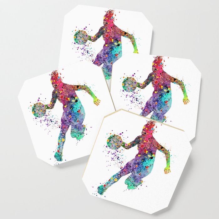 Girl Basketball Watercolor Print Basketball Wall Art Basketball