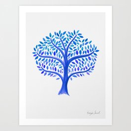 Periwinkle Blue Frost Tree Art Print