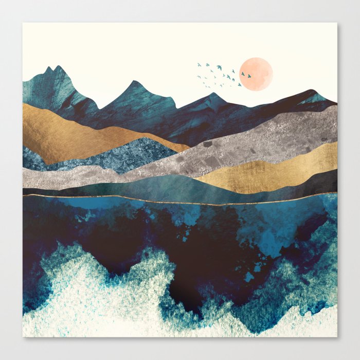 Blue Mountain Reflection Canvas Print