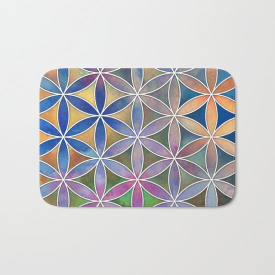 The Flower of Life in the Sky Bath Mat