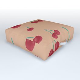 Cherry Pattern - Terracotta Outdoor Floor Cushion