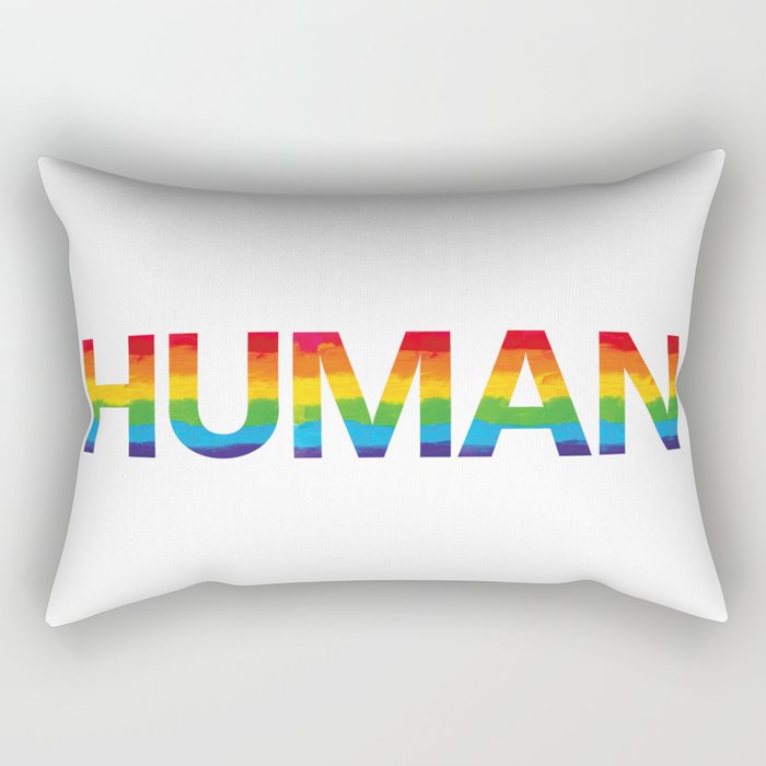 HUMAN LGBTQI+ Pride Rectangular Pillow