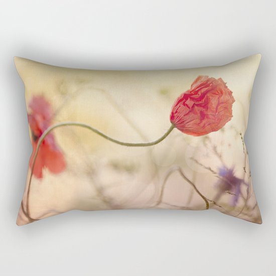 Poppy flower and sunset Rectangular Pillow