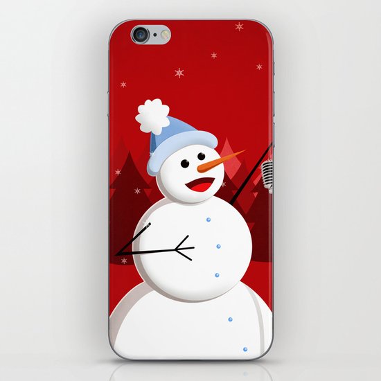 Happy Singing Snowman iPhone & iPod Skin