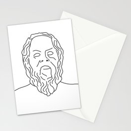 Bust of Socrates the Greek philosopher from Athens city one of the founders of Western philosophy	 Stationery Card