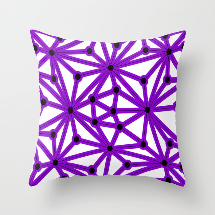 Abstract geometric pattern - purple. Throw Pillow