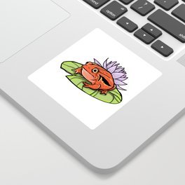 Tomato Frog on Lily Pad  Sticker