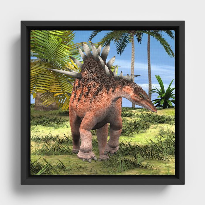 Dinosaur Kentrosaurus Framed Canvas