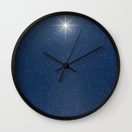 Christmas sky Wall Clock | Jesus, Star, Bethlehem, Christianity, Night, Birth, Religion, Scene, Photo, Holiday 