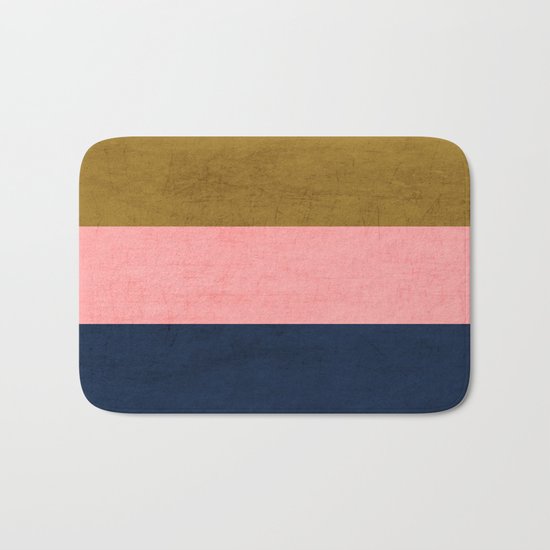 three stripes - classic Bath Mat