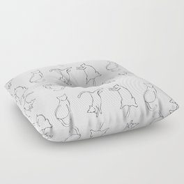 Line Cats Floor Pillow