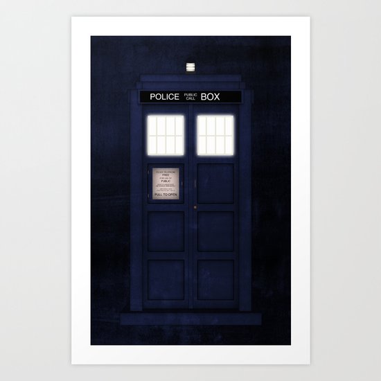 It's the Tardis (Variant): Tardis Grunge Art Print