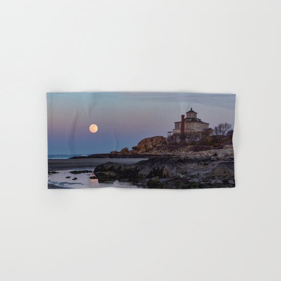Full moon at Good Harbor Beach Hand & Bath Towel