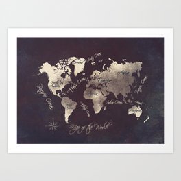world map 18 Art Print