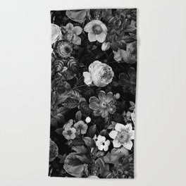 Black and White Garden Beach Towel