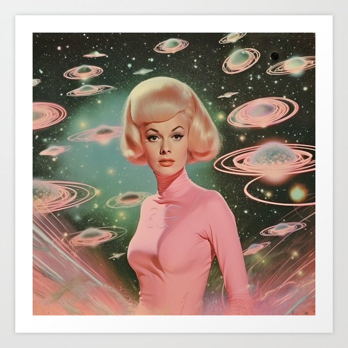 50s Space Babe Collage Art Art Print