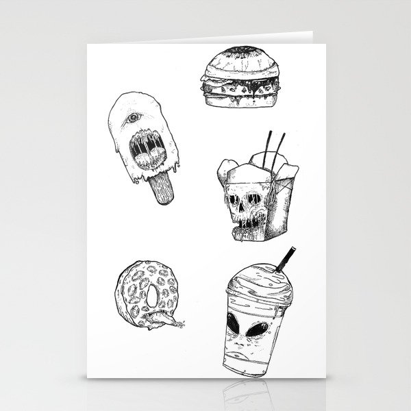 Monster Food Stationery Cards