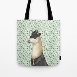 Gangster Llama in a Fedora and pinstriped suit Tote Bag