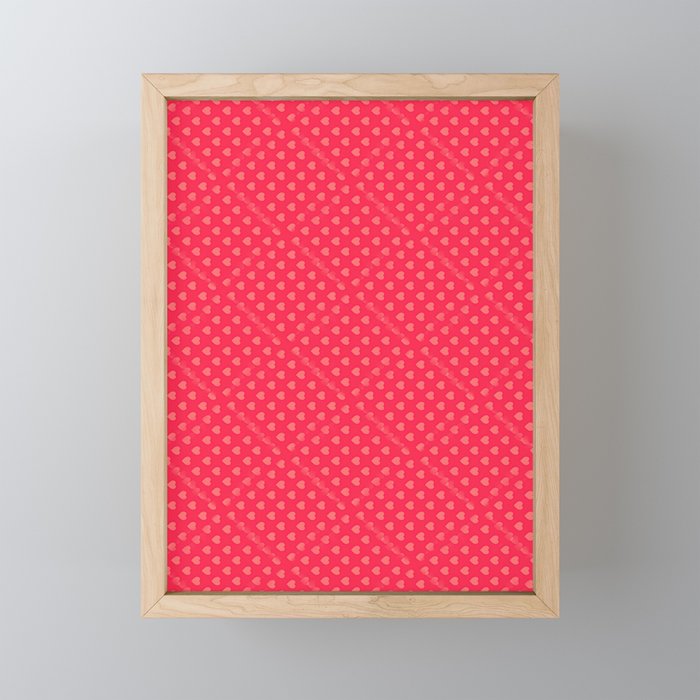 Happy Hearts Beat Together Pink Pattern Framed Mini Art Print