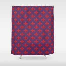 Fleur De Lys - Florence Italy Purple and Red Pattern Shower Curtain