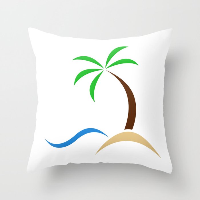 Tropical beach Throw Pillow
