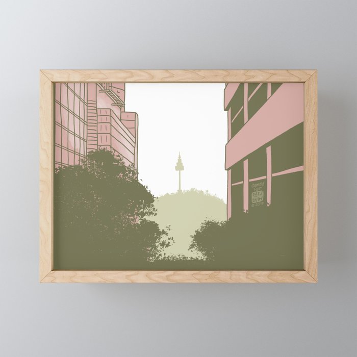 Seoul Tower Framed Mini Art Print