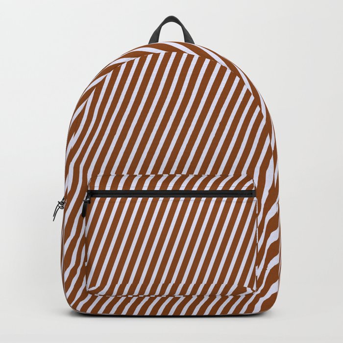Brown and Lavender Colored Stripes/Lines Pattern Backpack