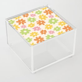 Daisy Flower Pattern (orange, yellow, pink, green) Acrylic Box