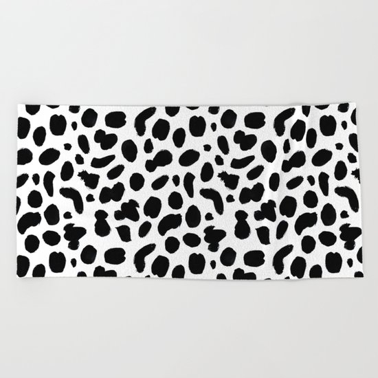 Dalmatian ink pattern Beach Towel