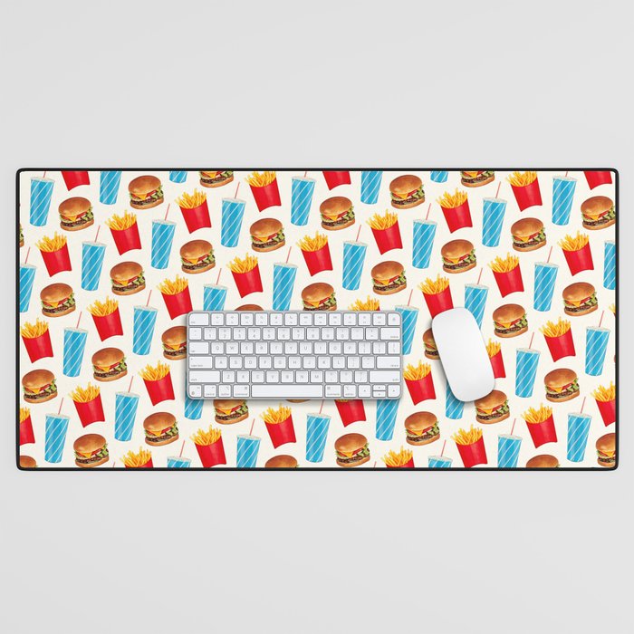 Combo Meal Pattern 2 - White Desk Mat