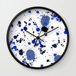 Blue Splatters Wall Clock