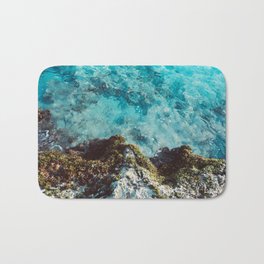 Blue Coast Bath Mat | Beautiful, Photo, Tropical, Turquoise, Sea, Wave, Sky, Vacation, Nature, Travel 