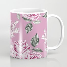 Seamless pattern pink rose vintage flowers Coffee Mug