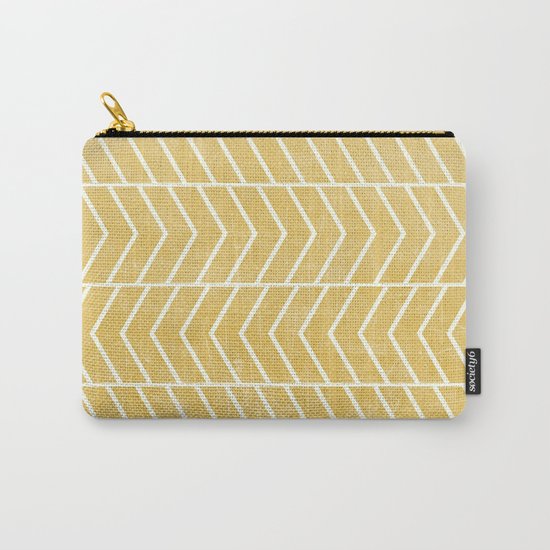 Yellow Chevron Carry-All Pouch