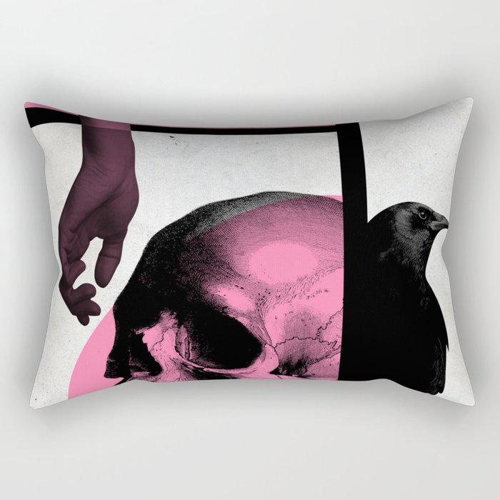Death Mondrian in pink and black Rectangular Pillow
