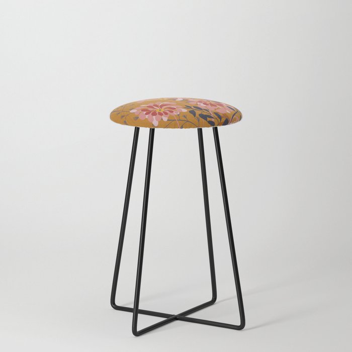 Alfons Mucha would love this flowers – honey Counter Stool