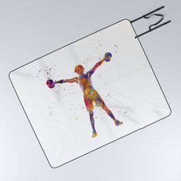 Fitness in watercolor Picnic Blanket