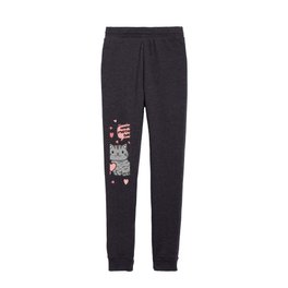Grey Cat Mother's Day Kids Joggers