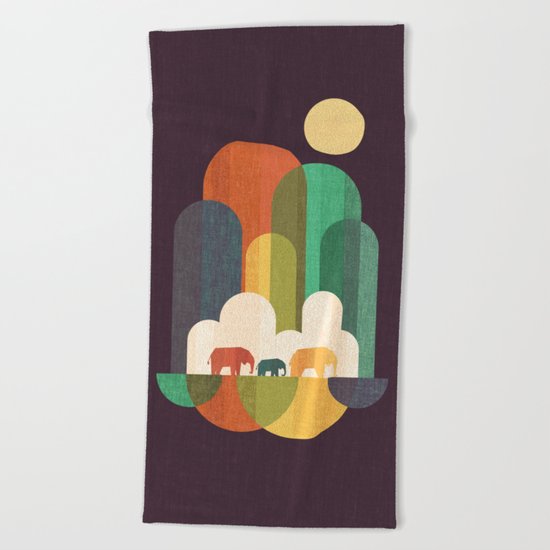 Elephant walk Beach Towel