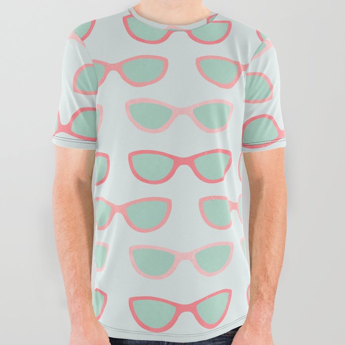 Pink glasses All Over Graphic Tee