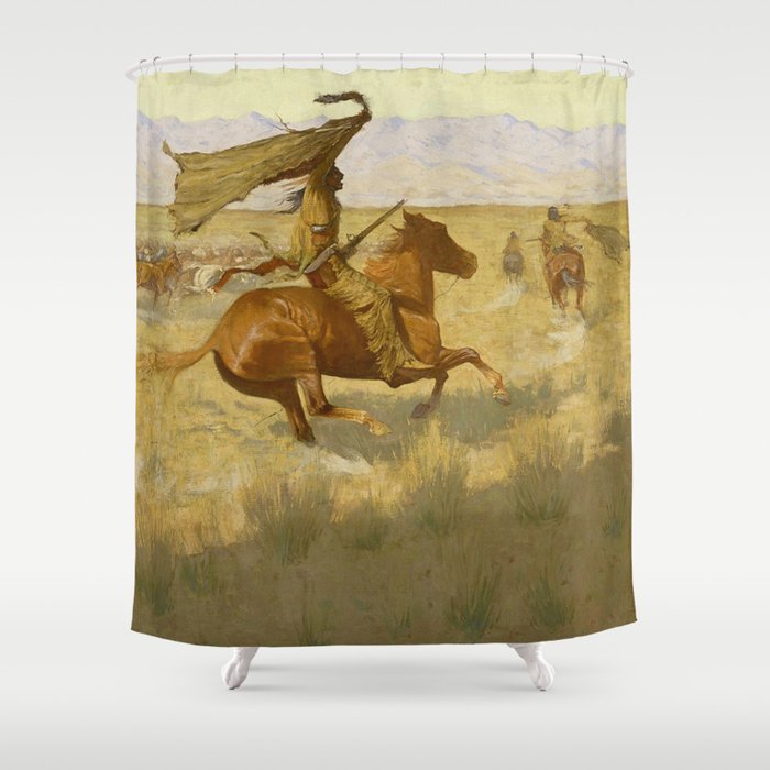 Frederic Remington Western Art “Horse Thieves” Shower Curtain