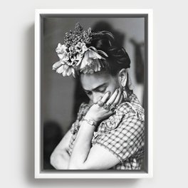 Frida Print Frida Kahlo Print Black & White Photography Artist Fashion Framed Canvas