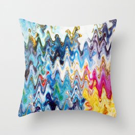 Liquid Paint Abstraction With Acrylic Paint Throw Pillow