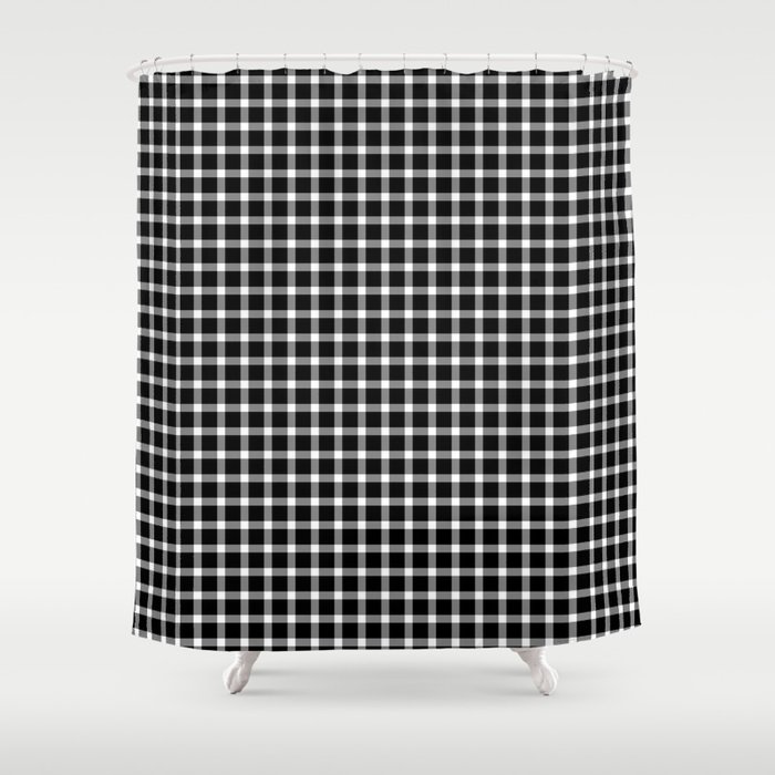 Classic Gingham Black and White - 02 Shower Curtain