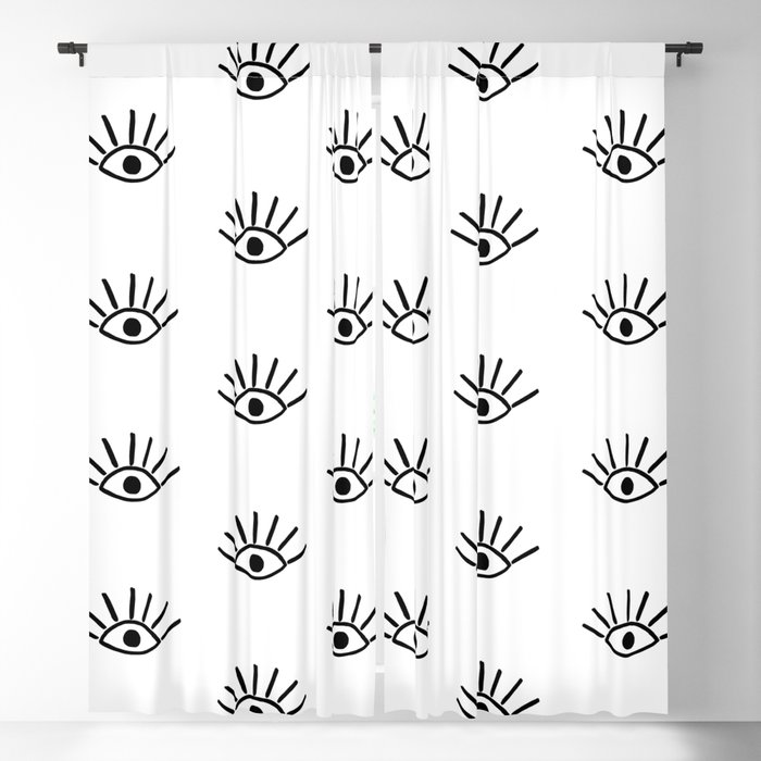 Black Evil Eye Pattern Blackout Curtain By Coolfunawesometime