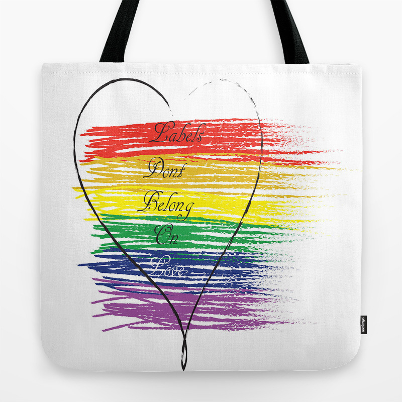 Labels on Love Tote Bag by Project LETS | Society6